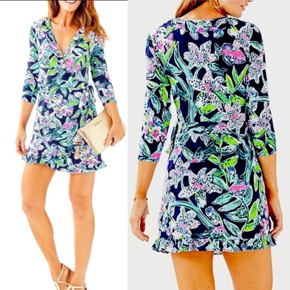 Lilly Pulitzer Jessalynne Wrap Romper Dress in Sway This Way - Picture 2 of 12